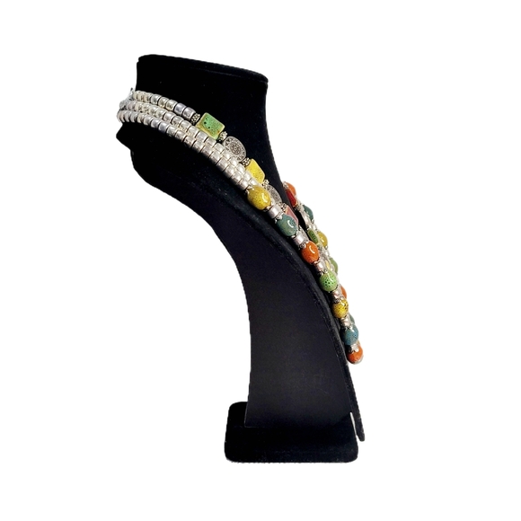 Sophisticated Southwestern Style Beaded Multicolored Multistrand Necklace Set - Picture 5 of 16